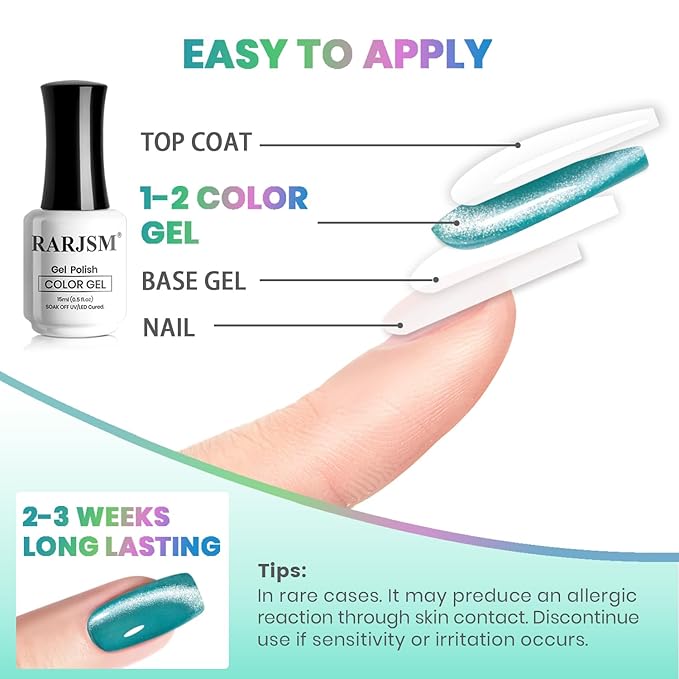 RARJSM Neon Diamond Cat Eye Gel Nail Polish Set 6 Colors Velvet Silver Glitter Bright Green Lake Blue Red Rose Purple Gel Polish with Magnet Stick UV LED Curing Requires Soak Off Home Salon Diy-BrightBean Baby