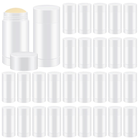 30 Pcs Empty Deodorant Containers Twist up Filling Stick Plastic Deodorant Container Refillable Bottles Bottomfill Round Lip Balm Tubes for Homemade DIY Lipstick Crayon(30 ml,White)-BrightBean Baby