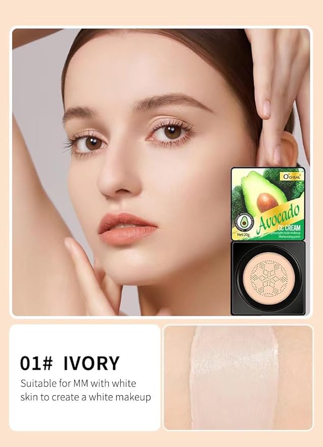 Mushroom Head Air Cushion BB Cream Foundation Cream for Face Makeup Concealer Cushion for Face Comestics Make Up Cushion Compact Natural-BrightBean Baby