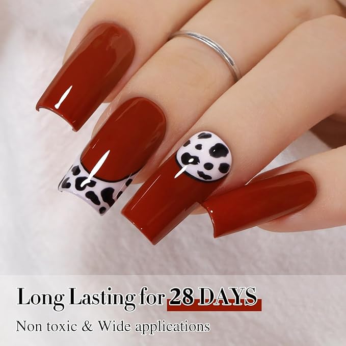 Double Rhythm Translucent Gel Polish Sheer Neutral Natural Light Milky Same Color Same Bottle 15ML Jelly UV Polish Nail Art DIY at Home (Brick Red-A1488)-BrightBean Baby