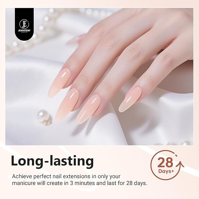 JEWHITENY Poly Extension Gel Nail Set Clear White Pink Poly Nail Gel With Slip Solution Base Coat Top Coat French Manicure for Finger Art and Home DIY Need U V Lamp Curing-BrightBean Baby