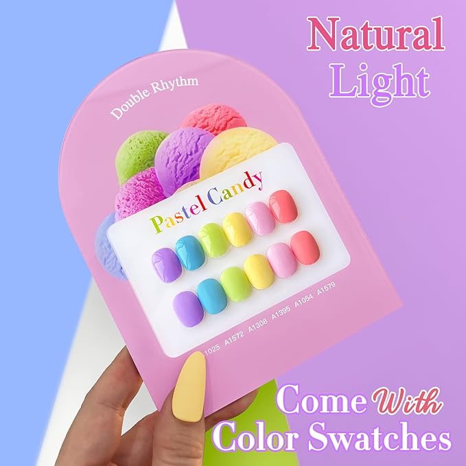 Double Rhythm 6 Pcs 15 ML Gel Polish Set Same Color Same Bottle Soak Off Gel Polish Kit Nail Art Manicure Salon DIY at Home for Women (Purple Blue Green Yellow Pink Peach-T6-10)-BrightBean Baby