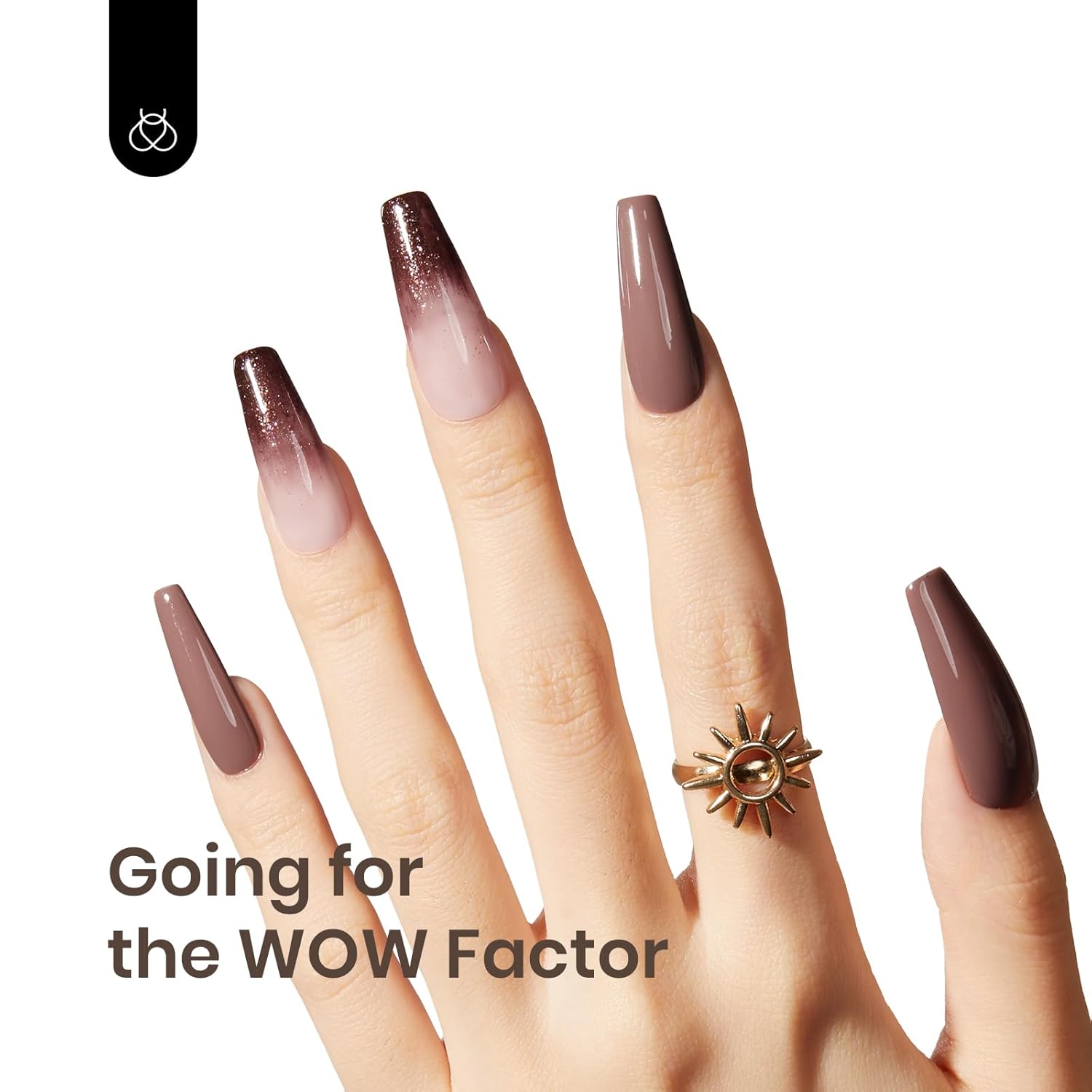 Beetles Brown Glitter Gel Nail Polish, 15ml Fall Chocolate Brown Jazz Club Soak Off Gel Polish Nail Art Manicure Salon DIY Gift for Women-BrightBean Baby