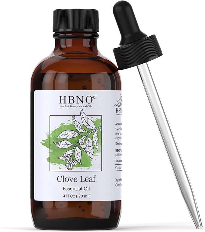 HBNO California Bottled Clove Leaf Essential Oil 4 fl oz (120ml) Value Size - Natural Clove Leaf Oil - Perfect for Cleaning, Aromatherapy, DIY, Soap & Diffuser-BrightBean Baby