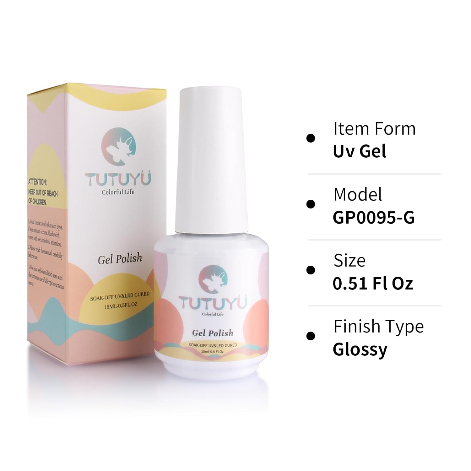 Lemon Yellow Pearl Gel Nail Polish,15ml UV/LED Lamp Soak Off Sparkly Shimmer Yellow Chrome Gel Polish for Manicure Salon or DIY Nail Art at Home- GP0095-BrightBean Baby