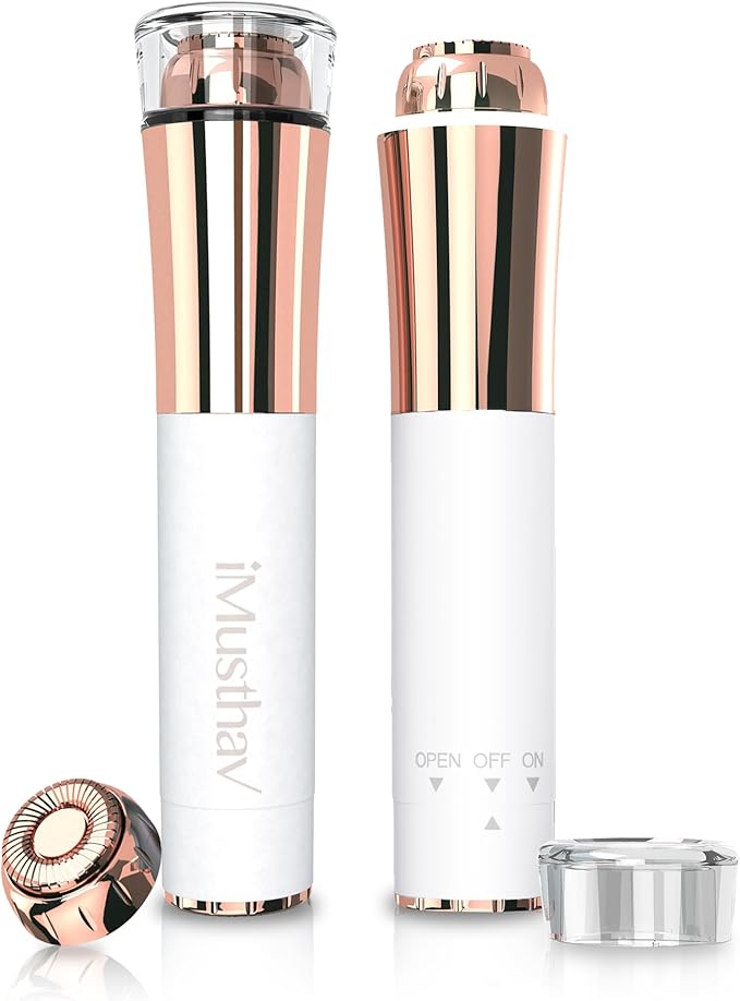 Portable Facial Hair Remover for Women – Painless, Fast & Precise Flawless Electric Razor & Epilator for Face, Lips, Chin Hair Removal – 18K Gold-Plated, 360° LED Light-BrightBean Baby