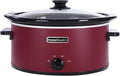 HOMECOOKIN 7 Quart Slow Cooker Oval Manual Pot Food Warmer with 3 Cooking Settings, Red Stainless Steel