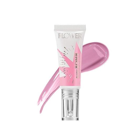 FLOWER Beauty By Drew Barrymore Liquid Blush Makeup Bomb Color Drops -Silky Lightweight Formula + Gel Cream Blush for Cheeks - Radiant + Glossy Finish - Buildable + Lightweight Formula - Cruelty-Free + Vegan (Bubbly)-BrightBean Baby