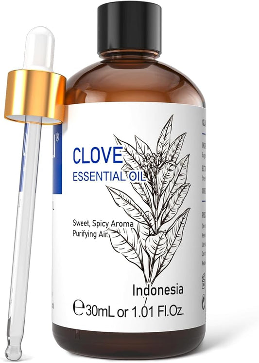 HIQILI 1 Fl Oz Clove Oil for Teeth and Gums, Oral Care, DIY Clean Spray, Aromatherapy, 100% Pure Natural Premium - 30ml-BrightBean Baby