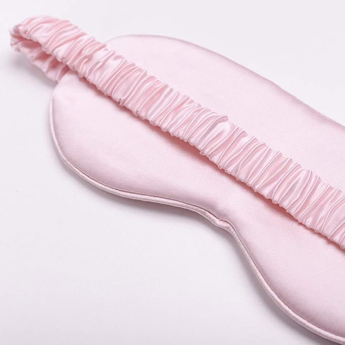 Silk Sleep Mask Light Blocking Luxury 100% Mulberry 19mm Silk Eye Mask Eye Cover Blindfold Ultra Soft Light & Comfy Anti Aging Skin Care with Travel Bag Gift Package-BrightBean Baby