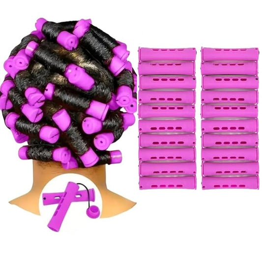 YOROSTAR 20pcs Purple Plastic Perm Rods Set for Natural Hair Cold Wave Rods Hair Rollers for Long Short Women's Hair DIY Hairdressing Tools-BrightBean Baby