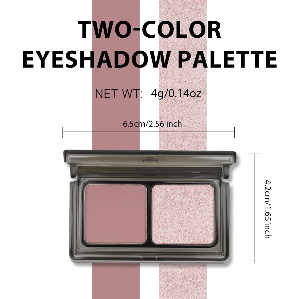 AMY'S DIARY 2 Color Mauve Rose matte +Champagne Pink Shimmer Eyeshadow Palette – Shimmer matte Rose Pink eye shadow for Eye Makeup, Long-Lasting & Highly Pigmented, Vegan & Cruelty-Free-BrightBean Baby