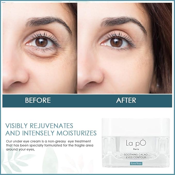 "La pO Paris Cacao Enriched All-In-One Eye Contour - Ultimate Dark Circle and Puffiness Defense with Firming Power."-BrightBean Baby