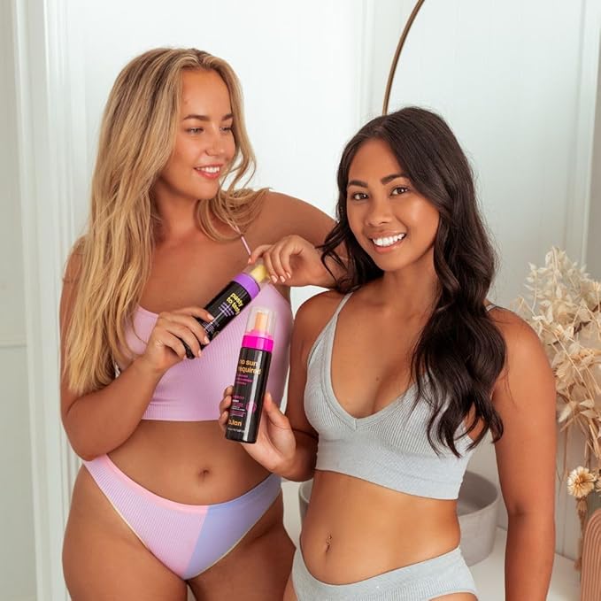 b.tan Dark Self Tanner Mousse | Pasty to Tasty -Best, 1 Hour Express, Hydrating Sunless Tanning Foam, Bronzed Glowy Skin, Face & Body, No Fake Tan Smell, 6.7 Fl Oz-BrightBean Baby