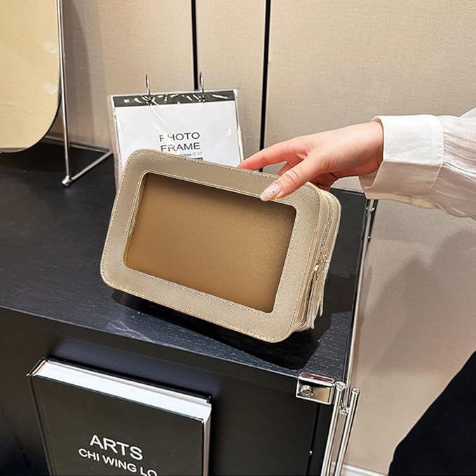 Clear Makeup Bag Small, TSA Approved Portable Toiletry Bag with Zipper Cosmetic Travel Bag Makeup Organizer Case Mini Makeup Pouch for Purse Car Organizer Bag for Women Men-BrightBean Baby