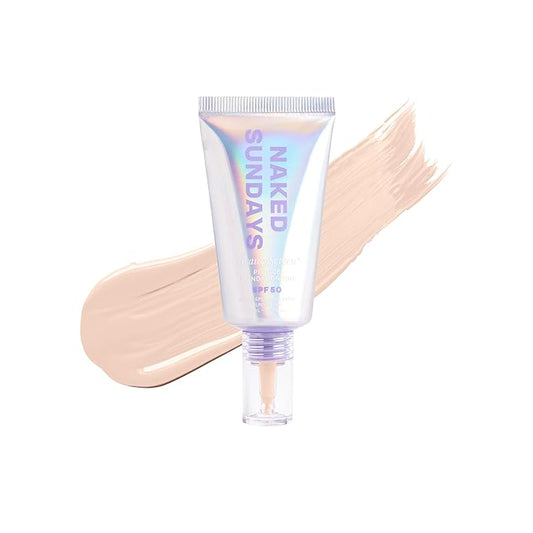 Naked Sundays BeautyScreen™ SPF 50 Mineral Peptide Foundation Tint – 2-in-1 Skin Tint & Mineral Sunscreen | Radiant, Buildable Coverage, Acne-Safe, Infused with Peptides (1.5 Fair Cool, 1.01 Fl Oz)-BrightBean Baby