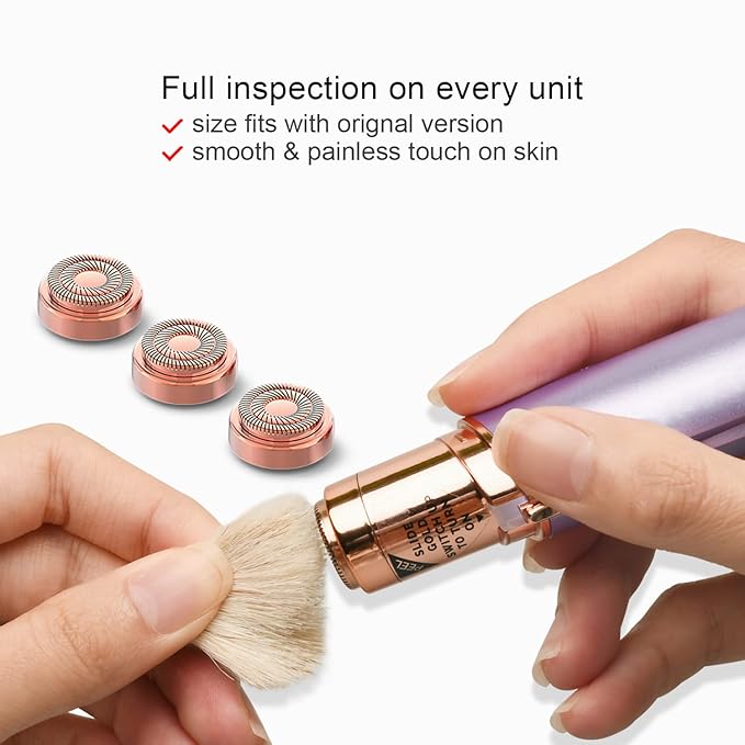 Gen 2 Replacement Heads Compatible With Flawless Facial Hair Remover For Women, Double Ring Replacement Blades For Old Flawless, 6 Count-BrightBean Baby
