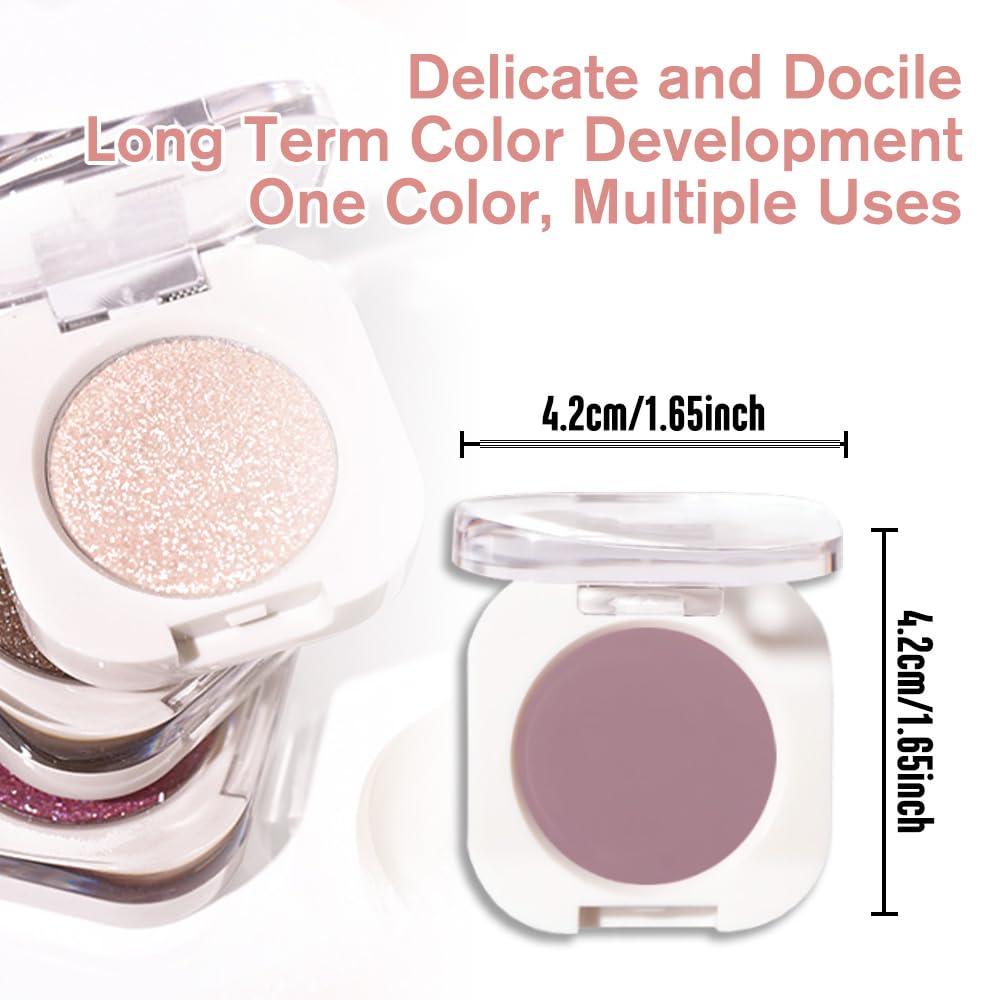 Mauve Taupe Matte Eyeshadow Palette for Women, Single Monochrome Eye Shadow Makeup, Shiny Pressed Powder, Blendable Natural sombras para ojos, Holographic,Vegan,Travel -25-BrightBean Baby