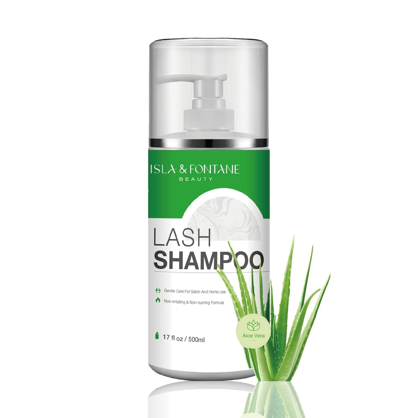 Isla & Fontane Lash Shampoo Bulk – Multi-Scent Series – 17 fl oz / 500ml | Gentle Eyelash Cleanser for Lash Extensions | Non-Irritating | Professional Lash Bath Foam For Salon And Home Use (Aloe Vera)-BrightBean Baby