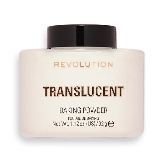 Revolution Beauty, Loose Baking Powder, Makeup Setting Powder, Long Lasting Coverage, Mattifies & Reduces Shine, Translucent, 1.13 Oz-BrightBean Baby