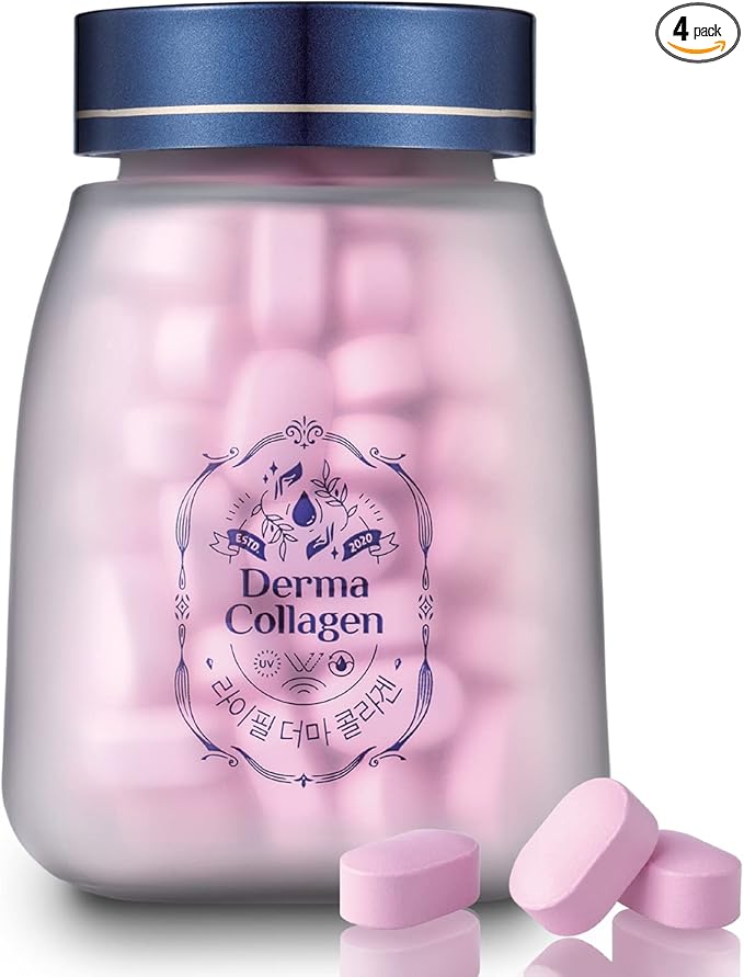 Derma Collagen-Luxury pack (84 tablets * 4 units) -Skin Care with Biotin Vitamin C D E, Collagen peptides and Zinc Selenium for Reduce Wrinkles, Tighten Skin, Boost Hair Skin Nails Joints-BrightBean Baby