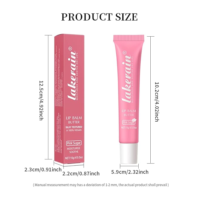 Lip Butter Balm, Day/Night Hydrating Lip Mask, Moisturizing Lip Balm Butter, Ultra-Nourishing Lip Care Moisturizer, Lip Butter Gloss Shine Lip Glow Oil Makeup#6 Pink Sugar-BrightBean Baby
