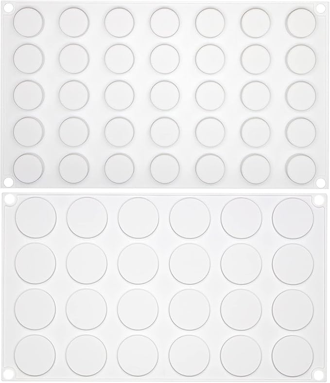 Flat Round Disc Silicone Mold Baking Tray 2 Sizes for Mini Tart Cookie Dessert Chocolate Caramel Candy Epoxy UV Resin Jewelry Soap