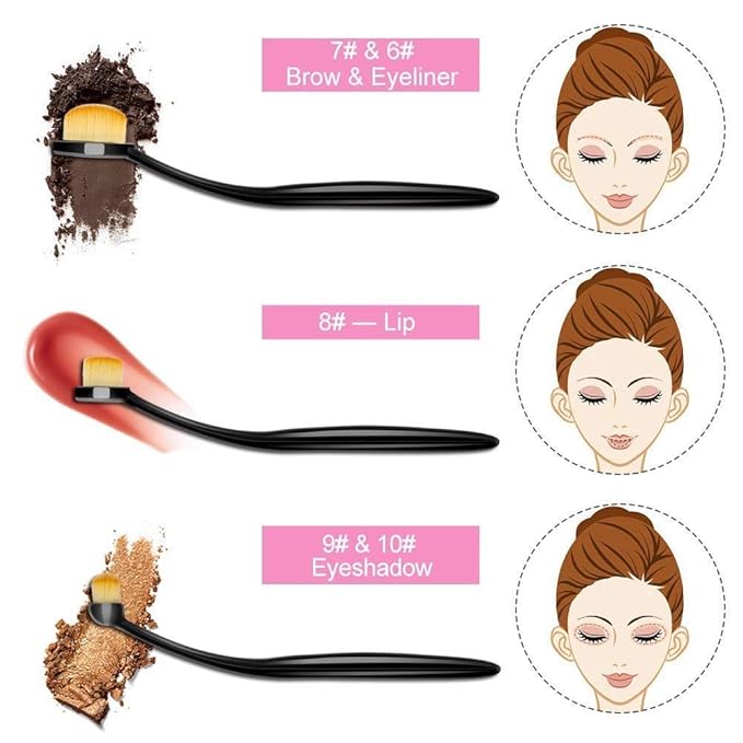 2 Sets Yoseng Oval Makeup Brushes 10 Fashionable Super Soft Professional Oval Toothbrush Foundation Contour Powder Blush Blending Brush Cosmetic Brushes Tool Set ink with Box Black（2 Pack）-BrightBean Baby