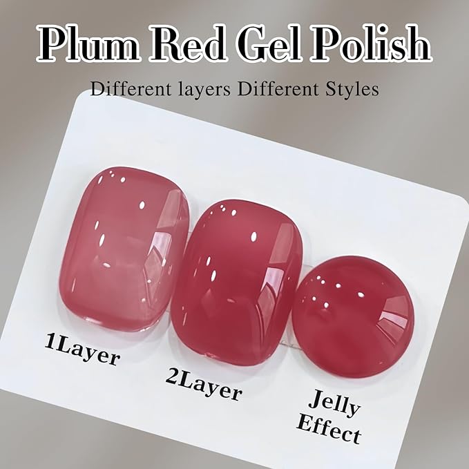 Double Rhythm 0.5Oz Gel Polish Translucent Sheer Neutral Natural Light Milky Same Color Same Bottle 15ML Jelly Gel Polish Art DIY at Home (Brown Purple-A1375)-BrightBean Baby