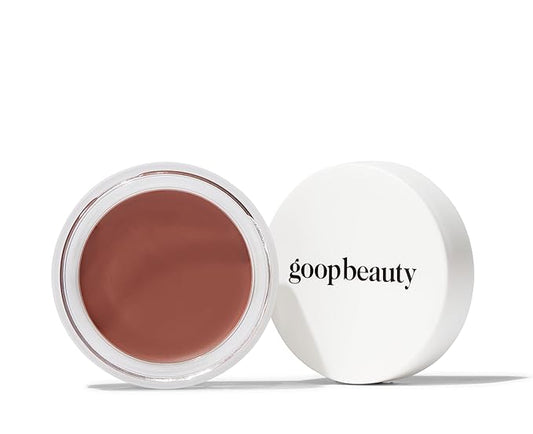 goop Beauty Cream Blush | Sheer Pop of Color for Lips & Cheeks | Vitamin C, Vitamin E, & Safflower Oil | Natural Makeup for Glowing Skin | Paraben & Silicone Free | 0.5 oz | Whiskey - Warm Terracotta-BrightBean Baby