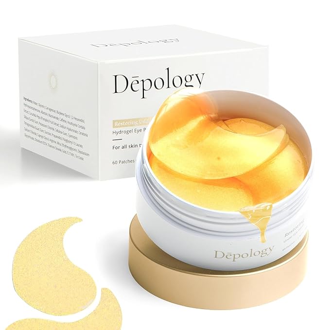 depology Restoring Hydrogel Under Eye Patch | 60 Patches | Brightening Caffeine Gold Pads for Dark Circles | Puffiness | Wrinkles | Refresh | Travel-BrightBean Baby