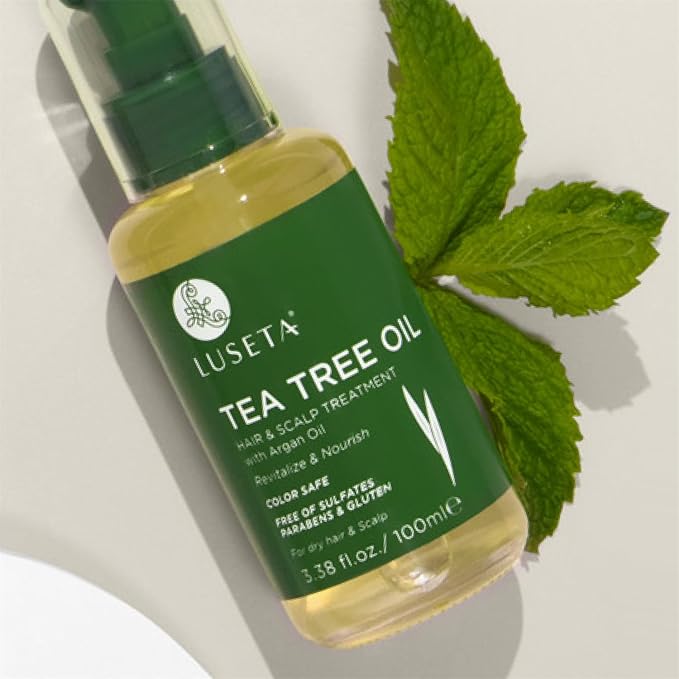 Luseta Tea Tree Oil for Hair, Hair Serum for For Damaged and Oily Hair, Revitalizing & Nourishing for Healthy Hair Color Safe Hair Oil 3.38 Fl oz-BrightBean Baby