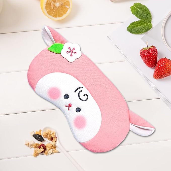 PERFECTSIGHT Sheep Sleep Eye Masks, Cute Plush Sleep Eye Cover Lightweight Adjustable Eyeshade Faux Fur Mask Cover for Women Men Sleep Travel Nap (Pink Sheep)-BrightBean Baby