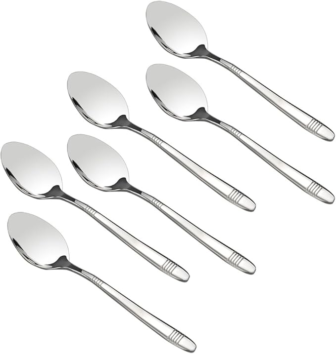 Begale 12-Piece Stainless Steel Dessert Spoons, Small Spoon