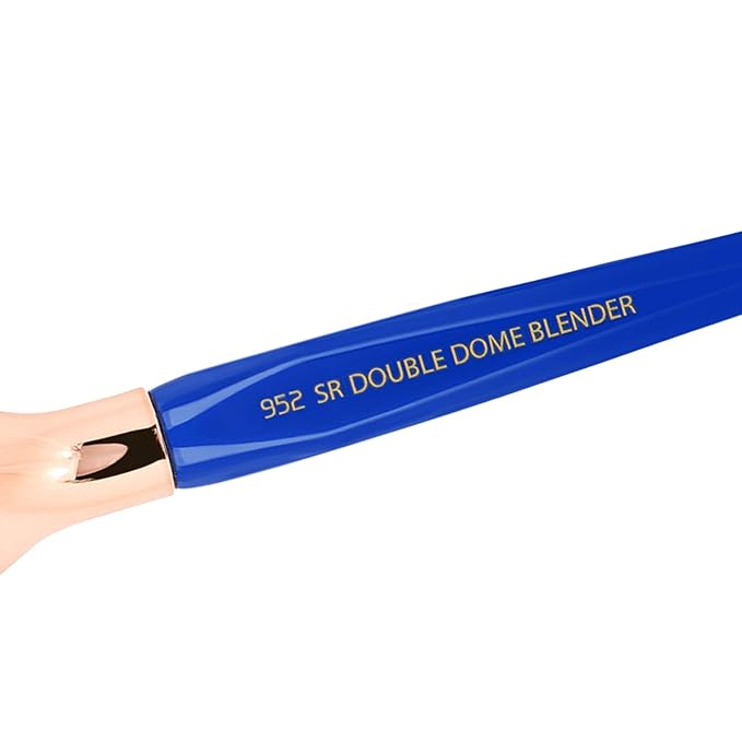 Bdellium Tools Professional Makeup Brush - Golden Triangle 952 Small Rounded Double Dome Blender - With All Vegan and Soft Synthetic Fibers, For Application & Blending (Blue, 1pc)-BrightBean Baby
