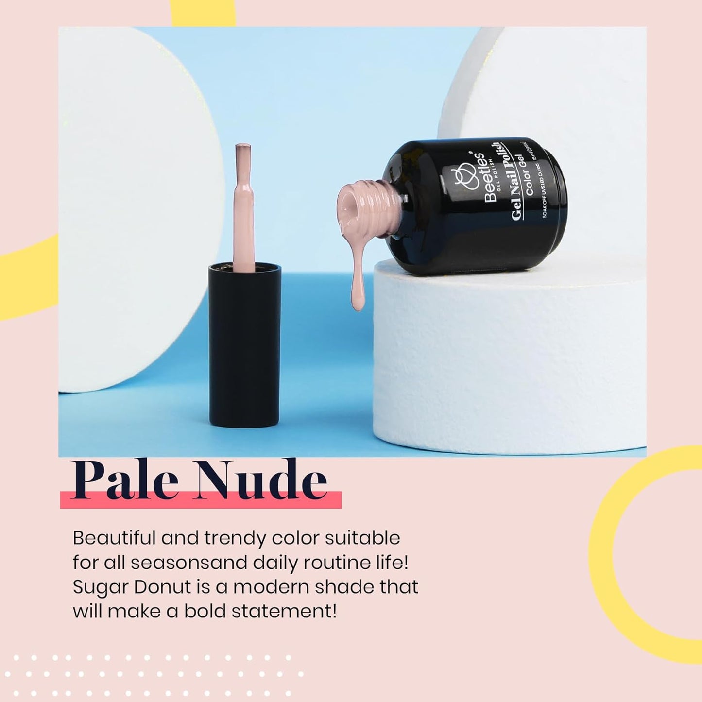 Beetles 15ml Natural Gel Polish Pale Nude Color Nail Gel Pink Neutral Soak Off Uv LED Nail Lamp All Season Nail Art Design Manicure Salon DIY Salon-BrightBean Baby