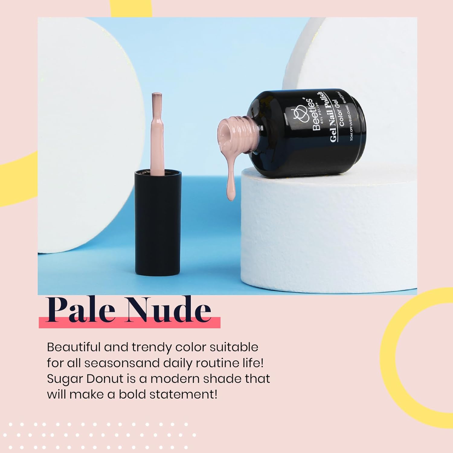 Beetles 15ml Natural Gel Polish Pale Nude Color Nail Gel Pink Neutral Soak Off Uv LED Nail Lamp All Season Nail Art Design Manicure Salon DIY Salon-BrightBean Baby