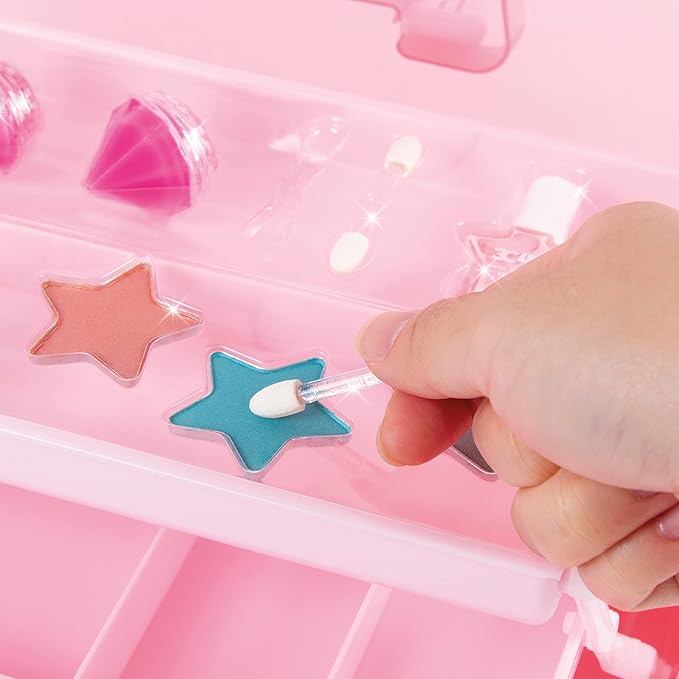 3C4G Pink and Gold Hard Case Makeup Storage Set - Kids Makeup Kit for Girls and Teens - Includes Storage Case, 5 Eyeshadows, 1 Blush, 2 Lip Glosses & 1 Nail Polish - Ages 8+ by Make It Real-BrightBean Baby