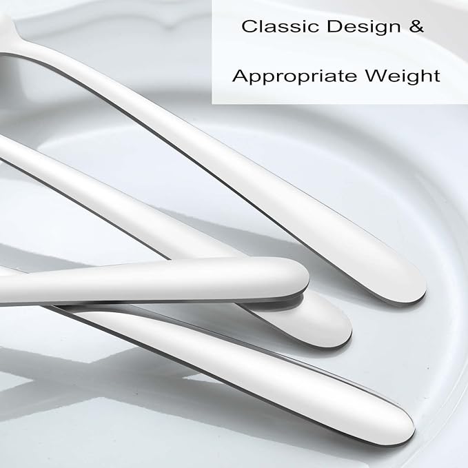 Pleafind 36-Pcs Dinner Spoons Set (7.4 inch), Spoons Silverware, Stainless Steel Spoon, Mirror Polished Tablespoon, Silverware Spoon for Home, Kitchen, Restaurant, Dishwasher Safe