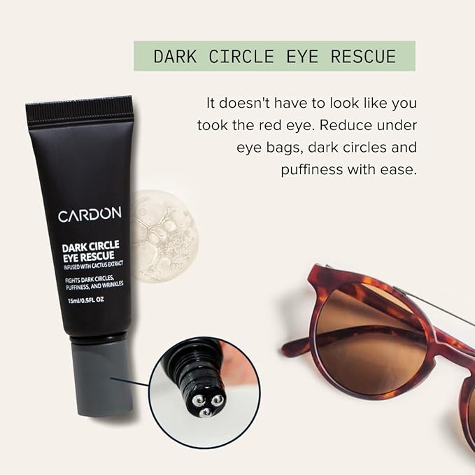 Cardon Jet Set Travel Sized Mens Skin Care Kit, Cactus Based Korean Skin Care Men, Includes SPF Sunscreen Moisturizer, Dark Circle Eye Rescue Cream, Clay Cleanser, 3-in-1 Hydro Gel, Lip Balm- Gift Set-BrightBean Baby