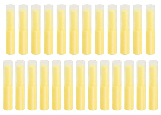 0.14oz Empty Flavored Lip Balm Container Tubes Plastic Homemade Moisturizing Lip Stick with Caps Bulk Fit for Women Adult DIY Making Supplies, 25 Count (Yellow)-BrightBean Baby