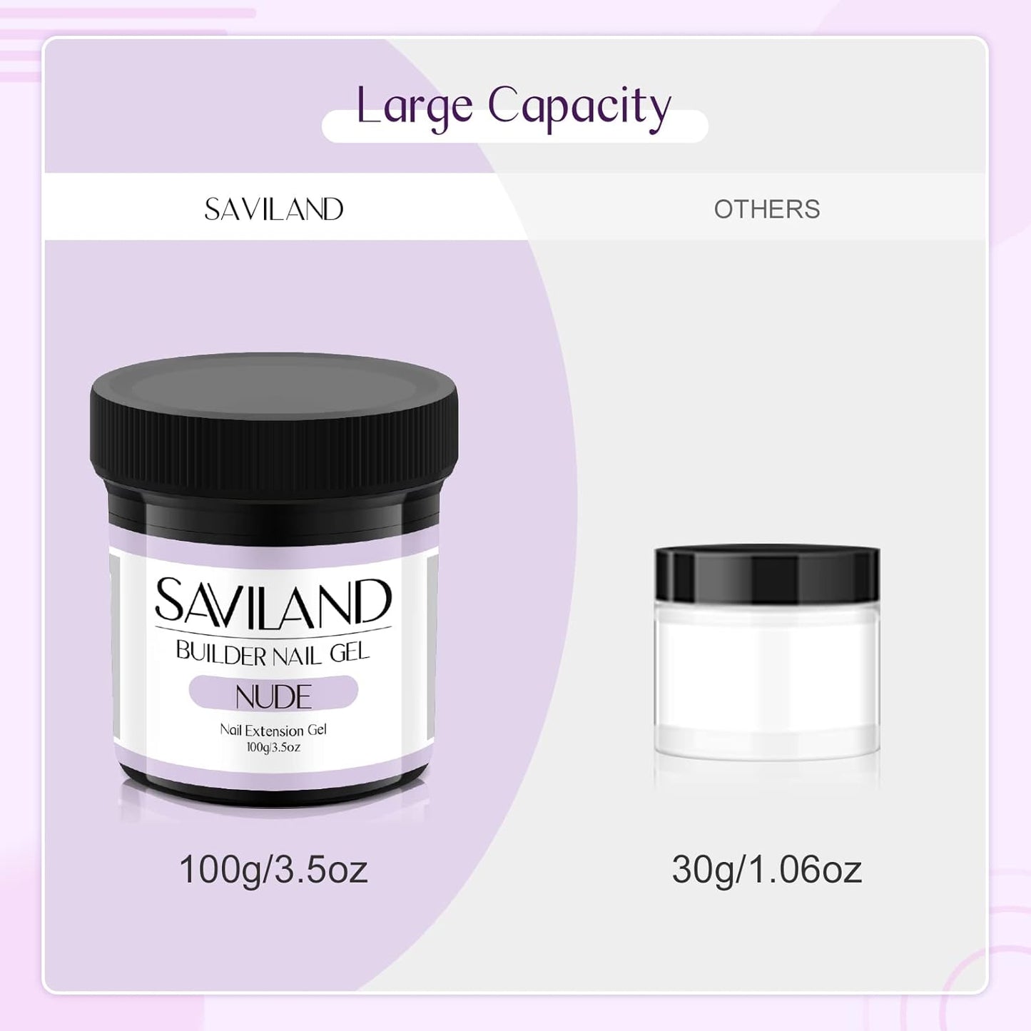 SAVILAND 100 g Builder Nail Gel U V - 3.5 oz Nude Color Hard Gel for Nails High-Capacity for Nail Extension Enhancement Strengthen U V Gel LED Repair Carving DIY Nail Art Manicure Set-BrightBean Baby
