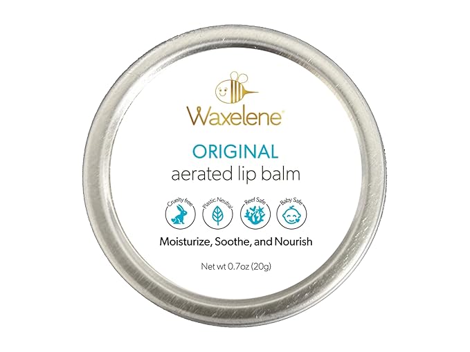 Waxelene Original Aerated Lip Balm Tin 4pc, Best Lip Balm Ever Organic Multipurpose Ointment Baby Eczema Dry Sensitive Skin Body Hand Face Moisturizer-BrightBean Baby
