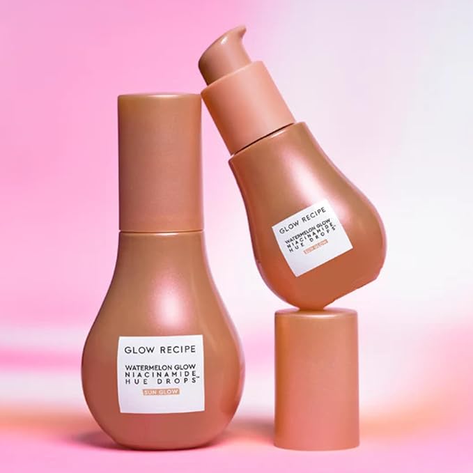 Glow Recipe Hue Drops - Mini Tinted Face Serum - Bronzing Drops to Brighten & Hydrate - Skincare Makeup Primer & Liquid Highlighter to Blur Pores for a Radiant, Even Skin Tone - Sun Glow (15ml)-BrightBean Baby
