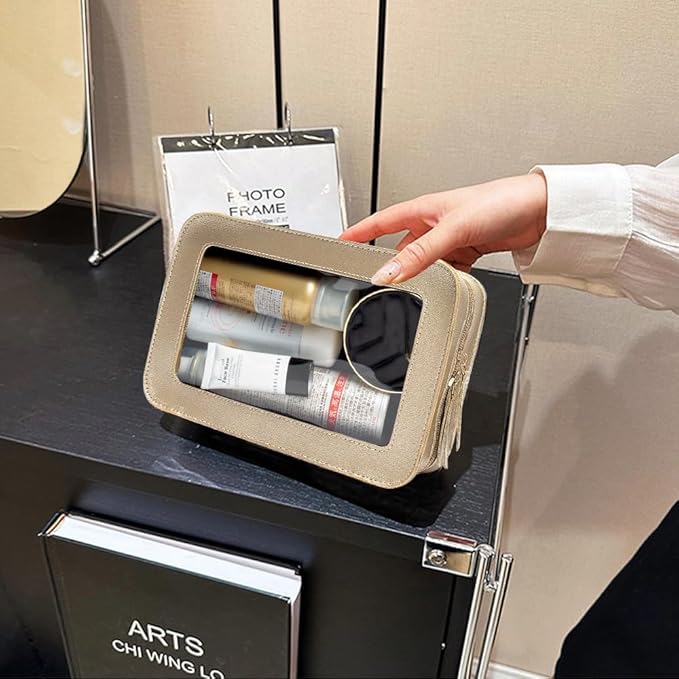 Clear Makeup Bag Small, TSA Approved Portable Toiletry Bag with Zipper Cosmetic Travel Bag Makeup Organizer Case Mini Makeup Pouch for Purse Car Organizer Bag for Women Men-BrightBean Baby