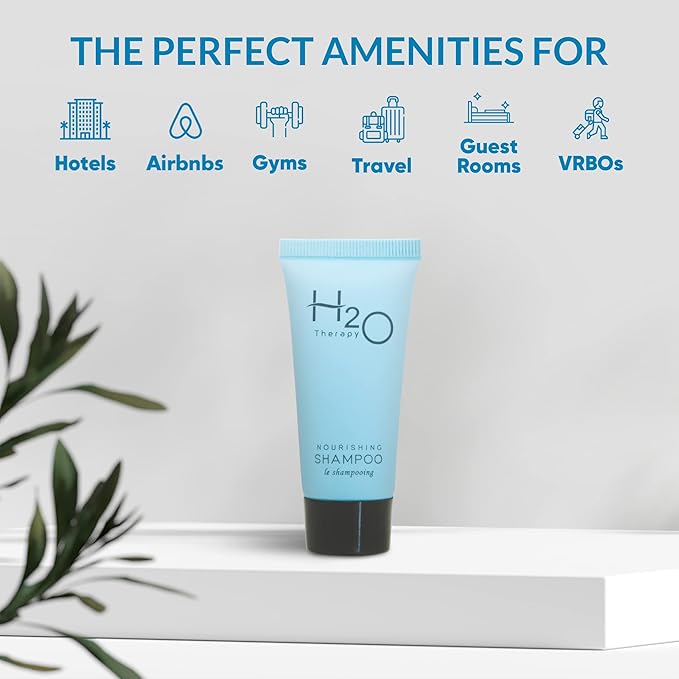 H2O Therapy Shampoo, Travel Size Hotel Hospitality, 0.85 oz (Case of 300)-BrightBean Baby