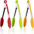 Small Silicone Tongs for Cooking,3 PCS 7-Inch Mini Serving Tong-600°F Heat Resistant Non Stick Stainless Steel Tong s with Silicone Tips Food Tong Cooking Tongs for Salad,Buffet Serving