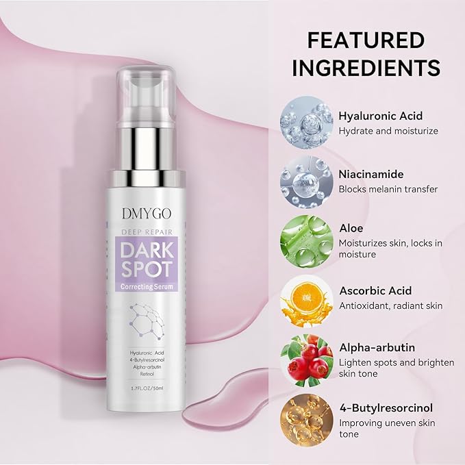 Dark Spot Remover for Face, Dark Spot Corrector for Age Spot Sun Spot Brown Spot Melasma Uneven Skin Tone, with Vitamin C and Hyaluronic Acid for Women and Men, 1.7 FL OZ-BrightBean Baby