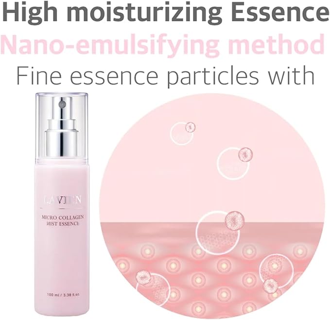 Lavien Micro Collagen Mist Essence - Hydrating Facial Spray, Redness and Smooth Skin - Suitable All Skin Types - 3.38 Fl Oz Bottle-BrightBean Baby