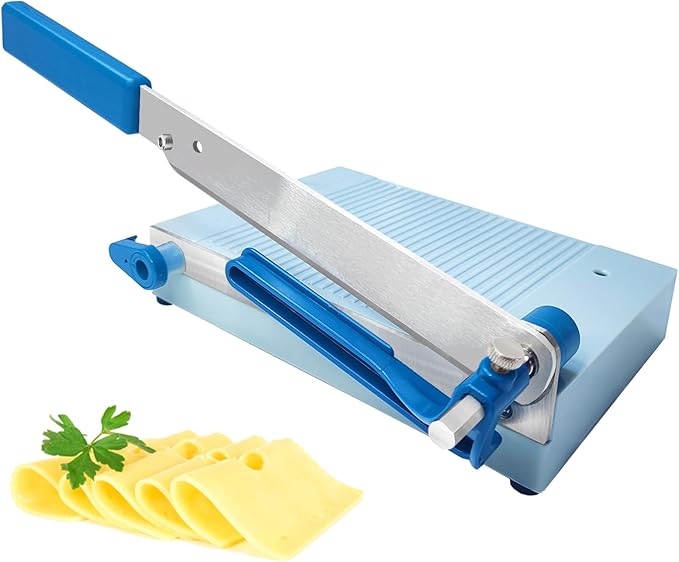 Cheese Slicer Cutter with Board, Adjustable Thickness function,Multipurpose Cheese Slicers for Block Cheese,Can Easily cutting Cheese, Strong Cutting Suitable for Cutting Sausage,spam,Cucumber, Jerky